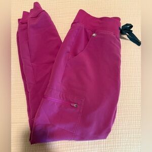 FIGS XS Bright Fuchsia Zamora Jogger Scrub Pant
